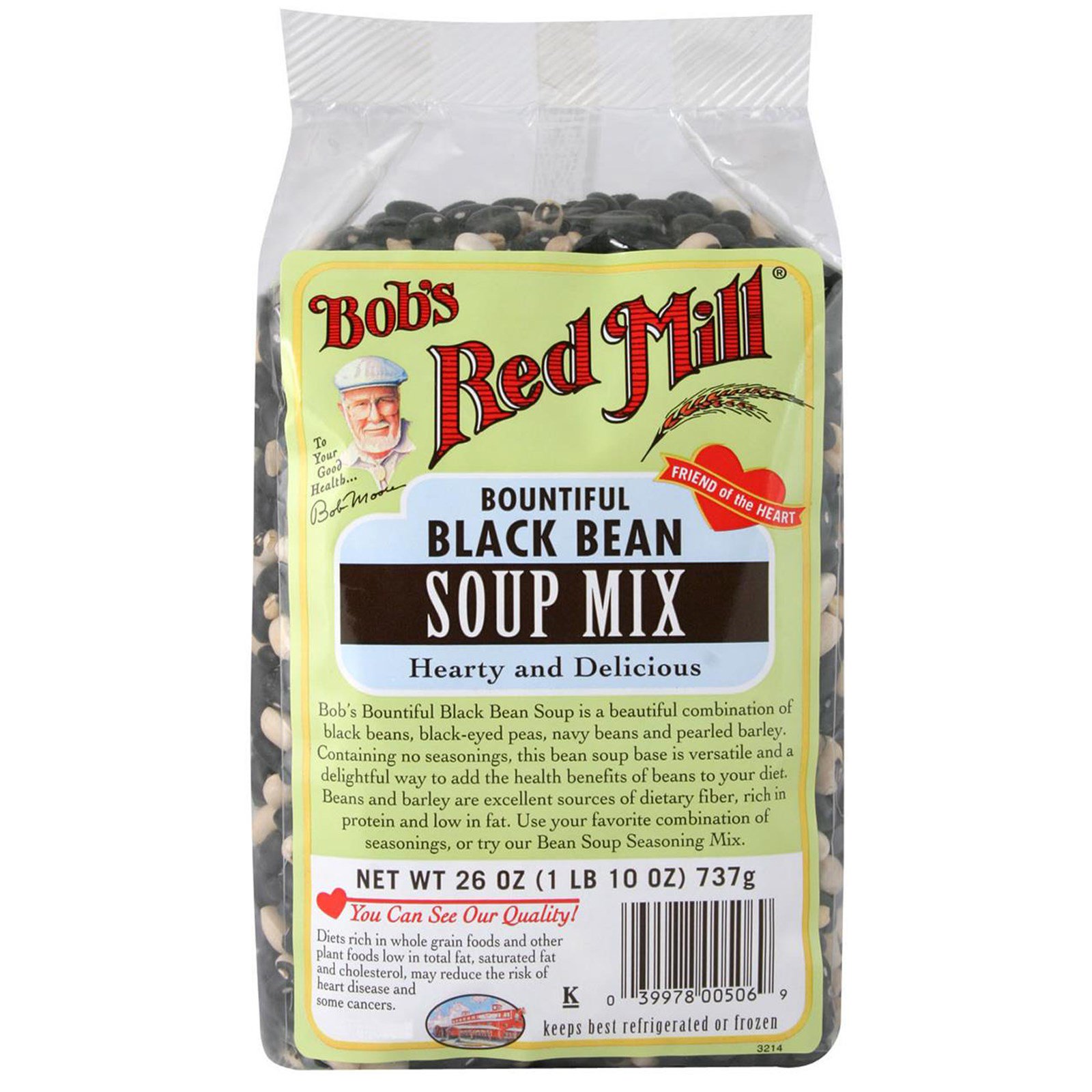 Bob's Red Mill, Generoso, Feijão Preto, Mix de Sopa, 26 oz (737 g)