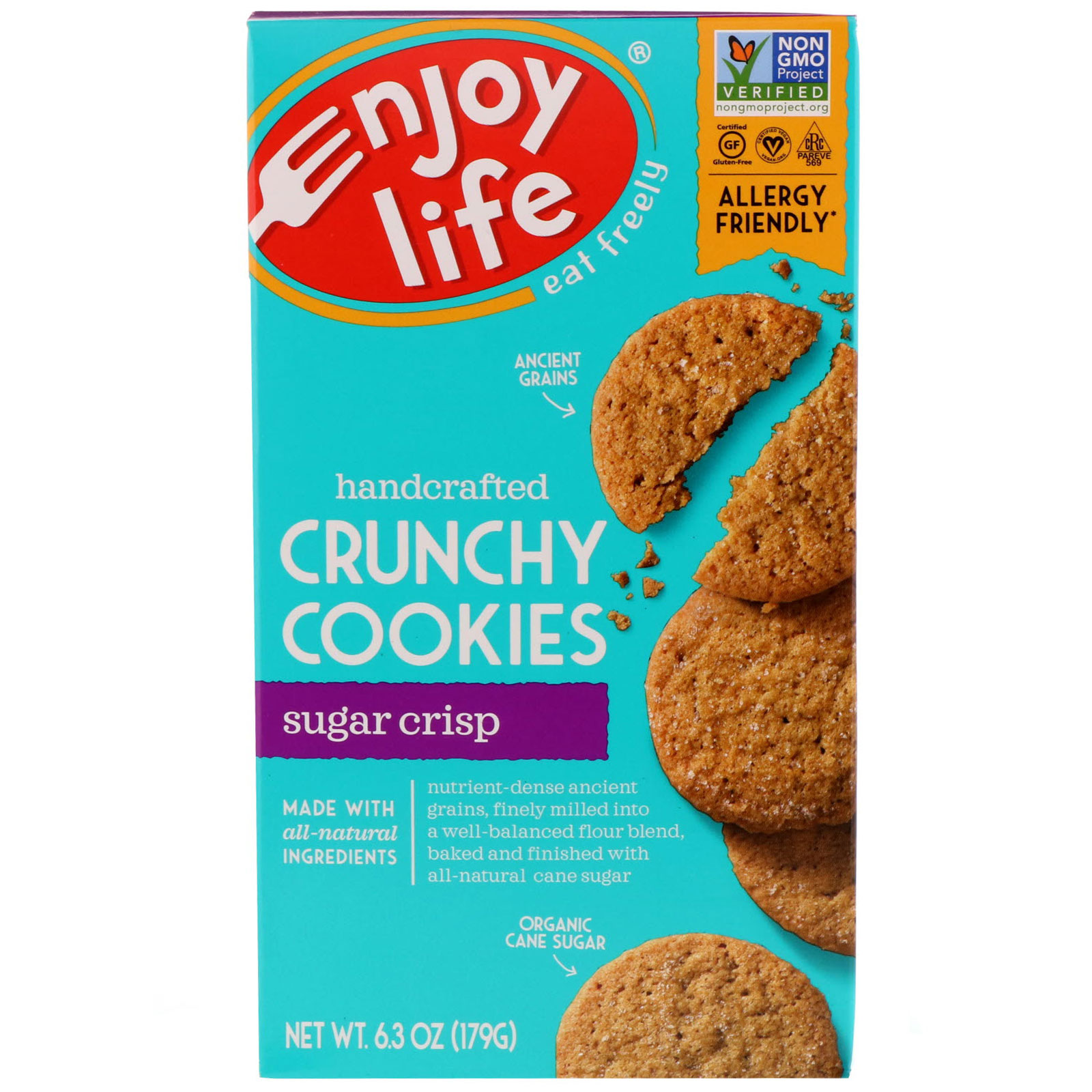 Enjoy Life Foods, Biscoitos Crocantes Artesanais, Açúcar Crocante, 6,3 oz (179 g)