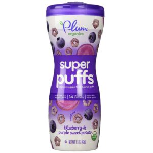Orgânicos Super Puffs Bebê Plum Orgânicos Purples, Blueberry & Purple Sweet Potato 42 g