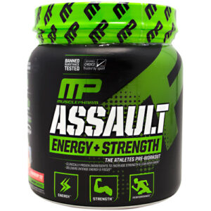 MusclePharm Assault Energia + Strength Pré-Treino, morango - 30 servings