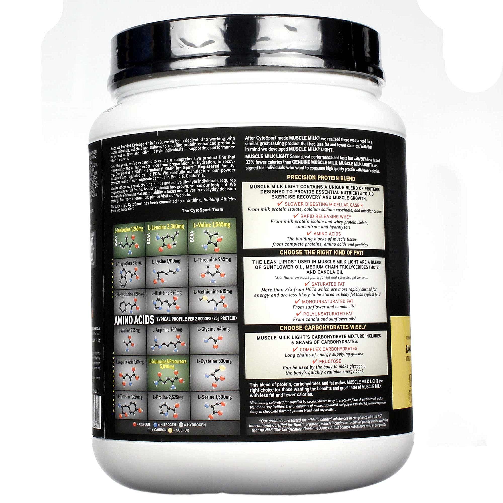 CytoSport Muscle Milk luz Banana Creme 1 lb,8 - Imagem 3