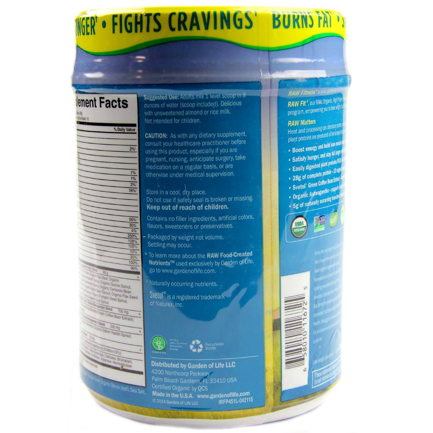 Garden of Life RAW Fit 16 oz - Imagem 3