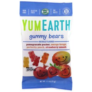 YumEarth, Ursos de goma, Sabores variados, 12 pacotes, (71 g) 2,5 oz cada
