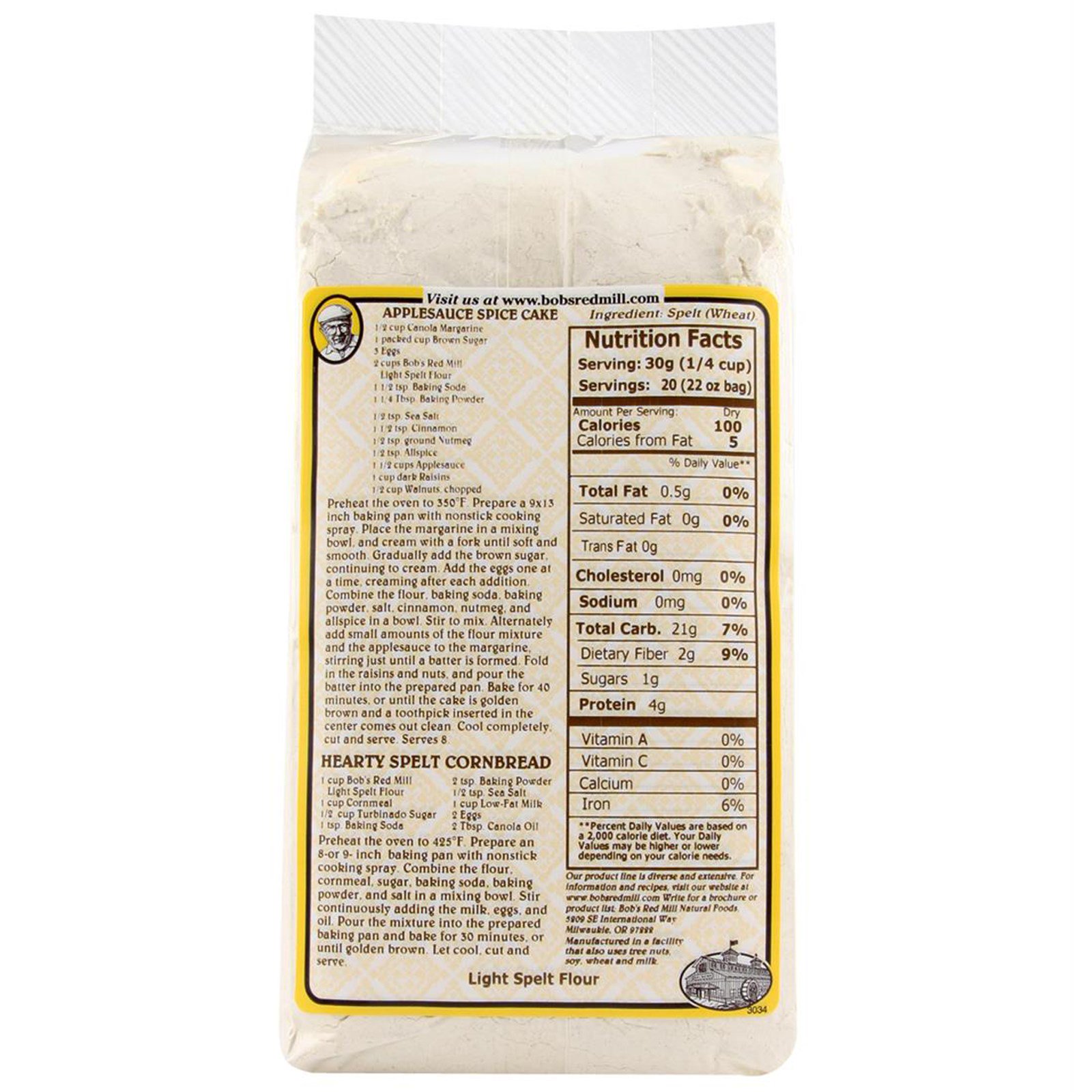 Bob's Red Mill, Farinha de Trigo Vermelho Espelta Light, 22 oz (623 g) (Discontinued Item) - Imagem 2