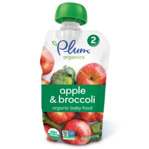 Plum Organics, Papinha de Bebê Orgânica, Estágio 2, Maçã e Brócolis, 4 oz (113 g)