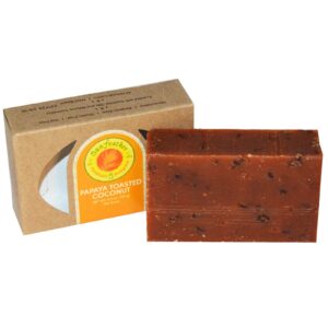 Sunfeather Soaps, Sabonete em Barra, Papaia e Coco Torrado, 4.3 oz (121 g)