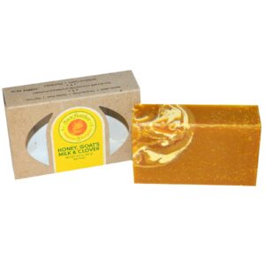 Sunfeather Soaps, Sabonete em Barra Mel, Leite de Cabra e Trevo, 4.3 oz (121 g)