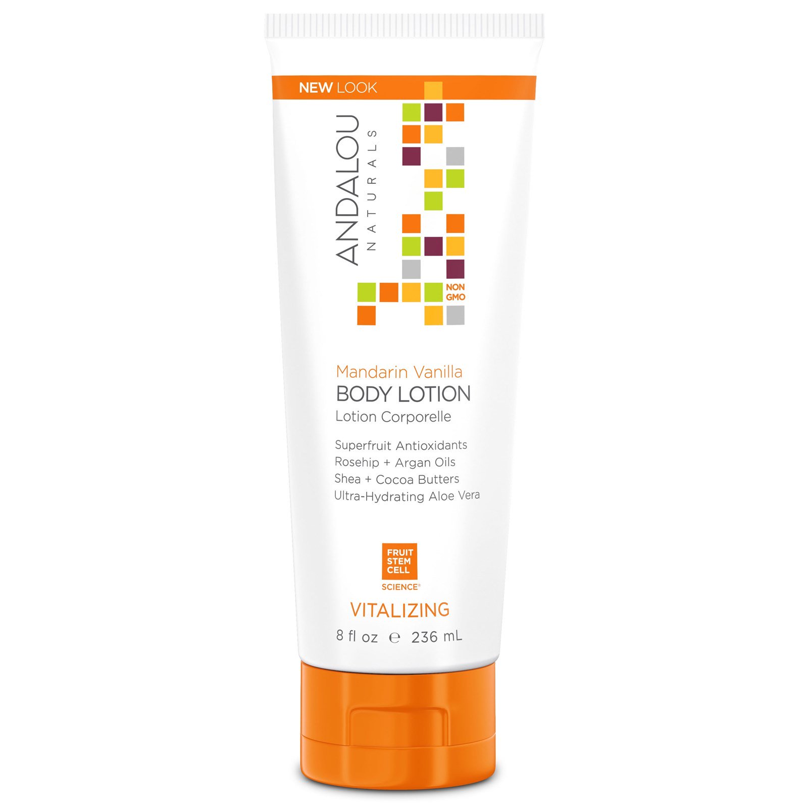 Andalou Naturals, Loção para o Corpo, Vitalizante, Tangerina e Baunilha, 8 fl oz (236ml)