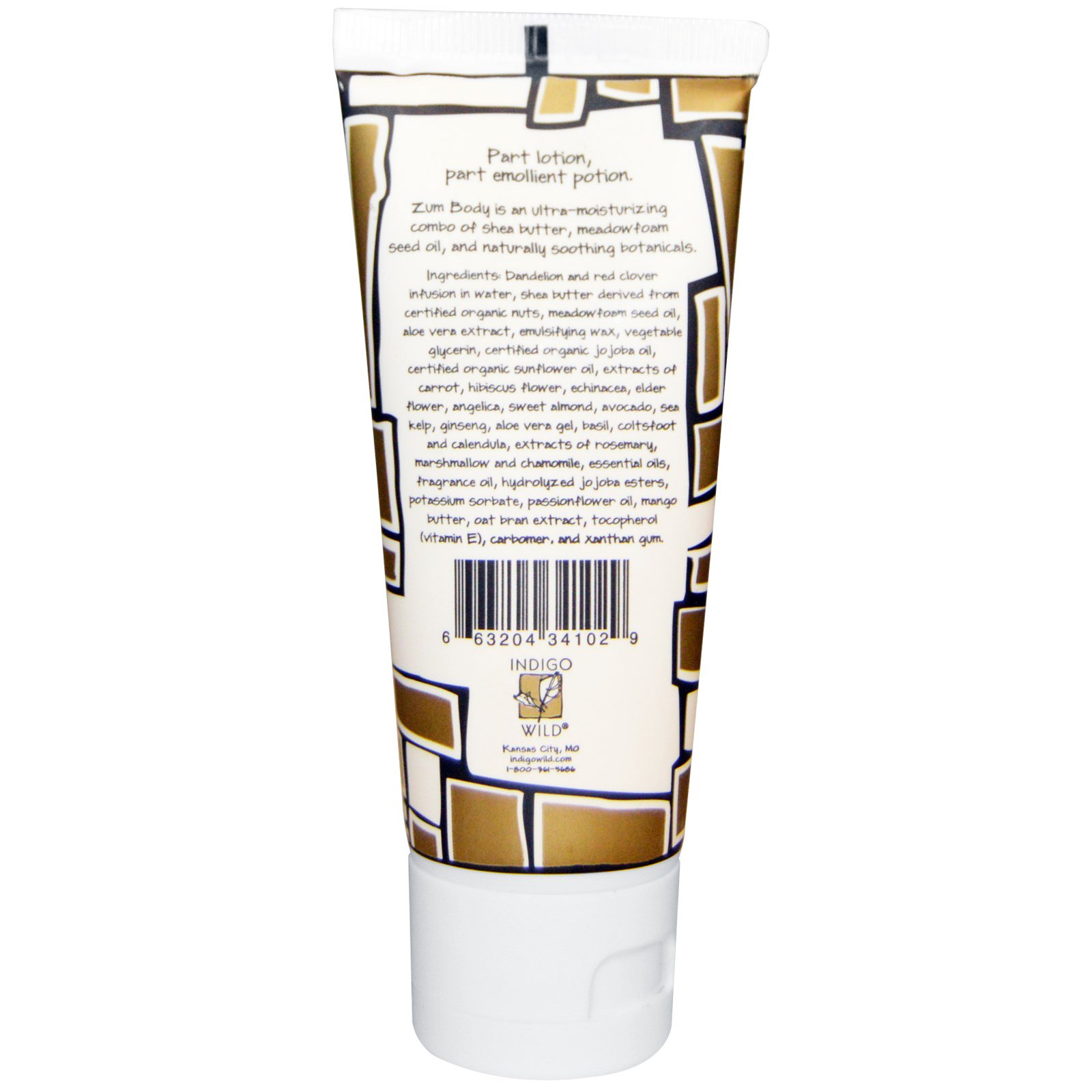 Indigo Wild, Zum Body, Loção Corporal com Manteiga de Karité e Óleo de Semente de Planta dos Prados, Olíbano e Mirra, frasco de 2 oz (59 ml) - Imagem 2