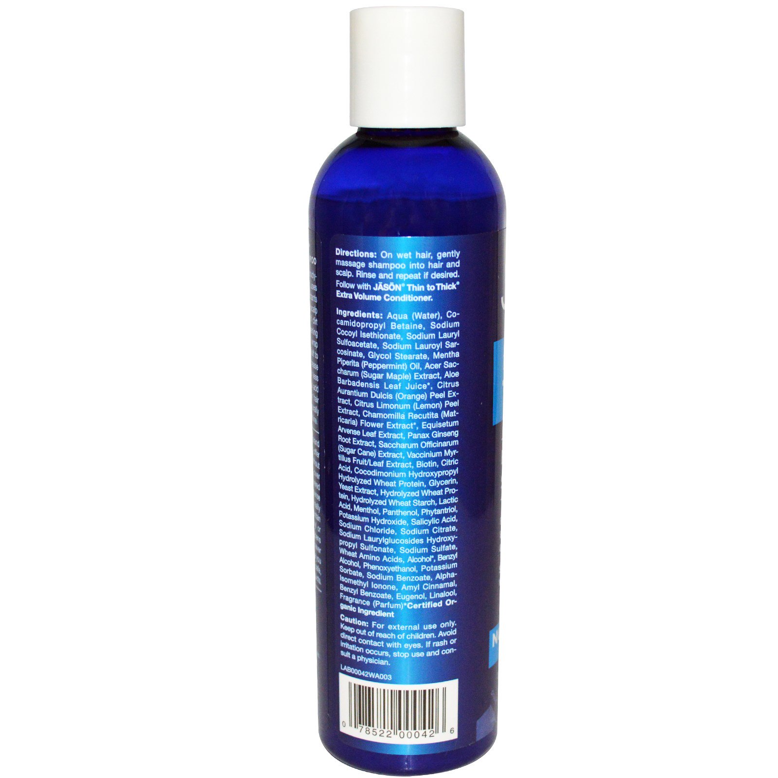 Jason Natural, Thin to Thick, shampoo extra volume, 237 ml - Imagem 2