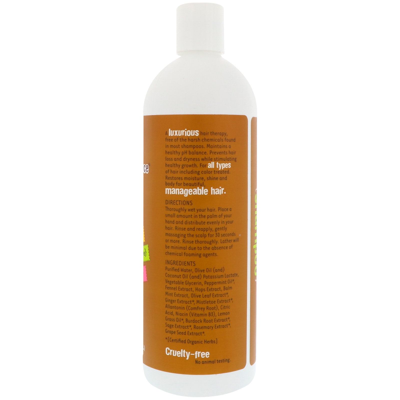 Organic Excellence, Shampoo, Terapia Capilar Revitalizante, Menta Selvagem, 473 ml - Imagem 2