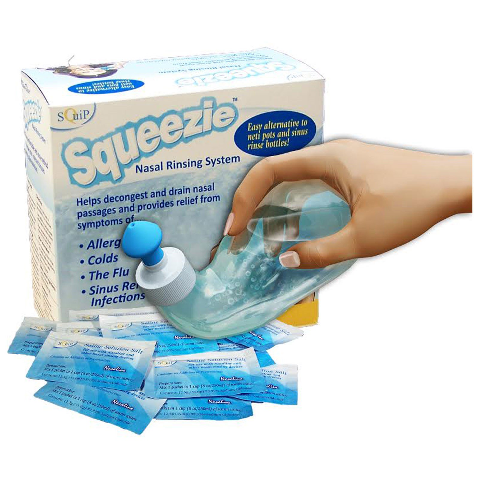 Nasaline, Squip, Espremedor de Pressão, Sistema de Limpeza Nasal, 1 Kit