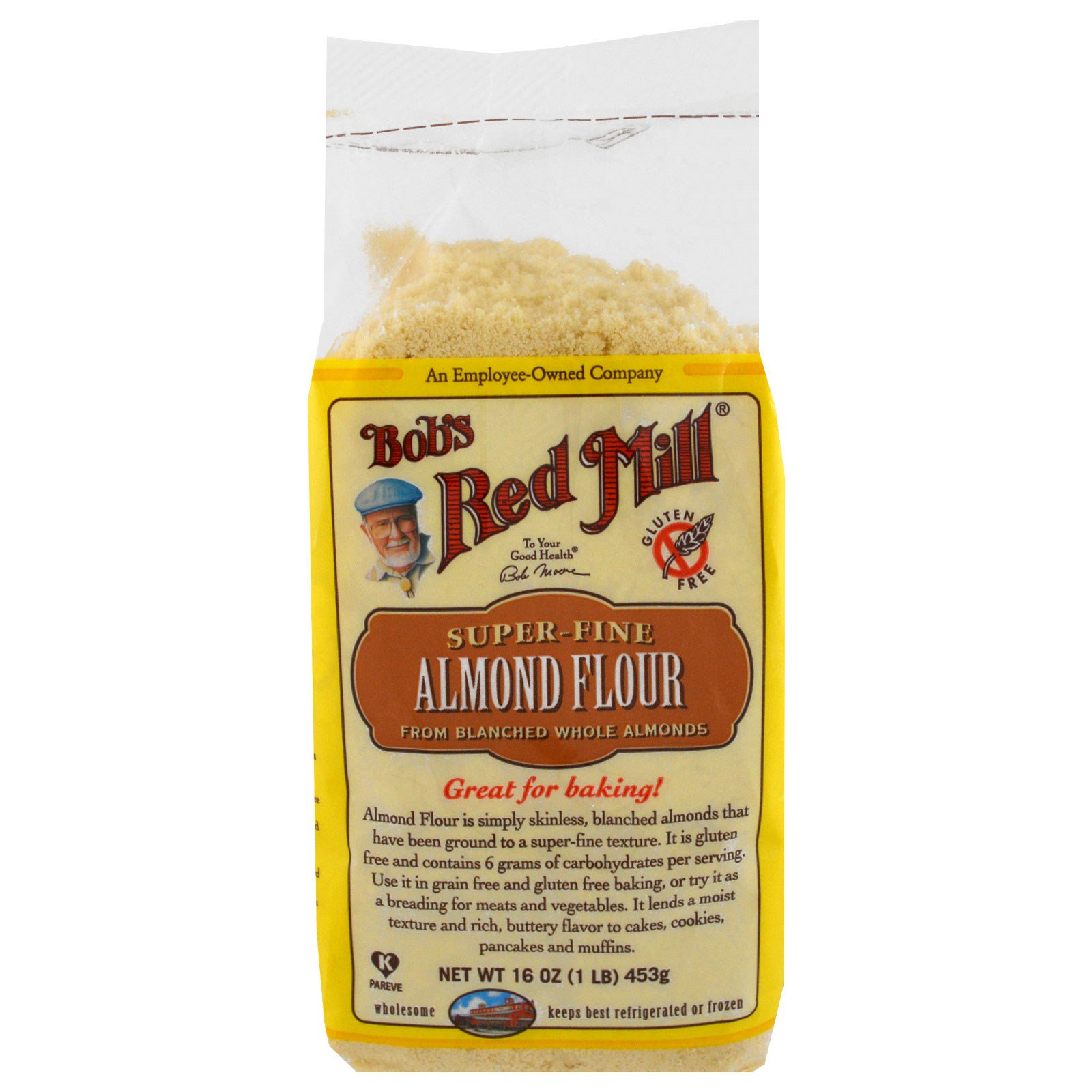 Bob's Red Mill, Refeição / Farinha de Amêndoas, Não Contém Glutém, 16 oz (453 g)
