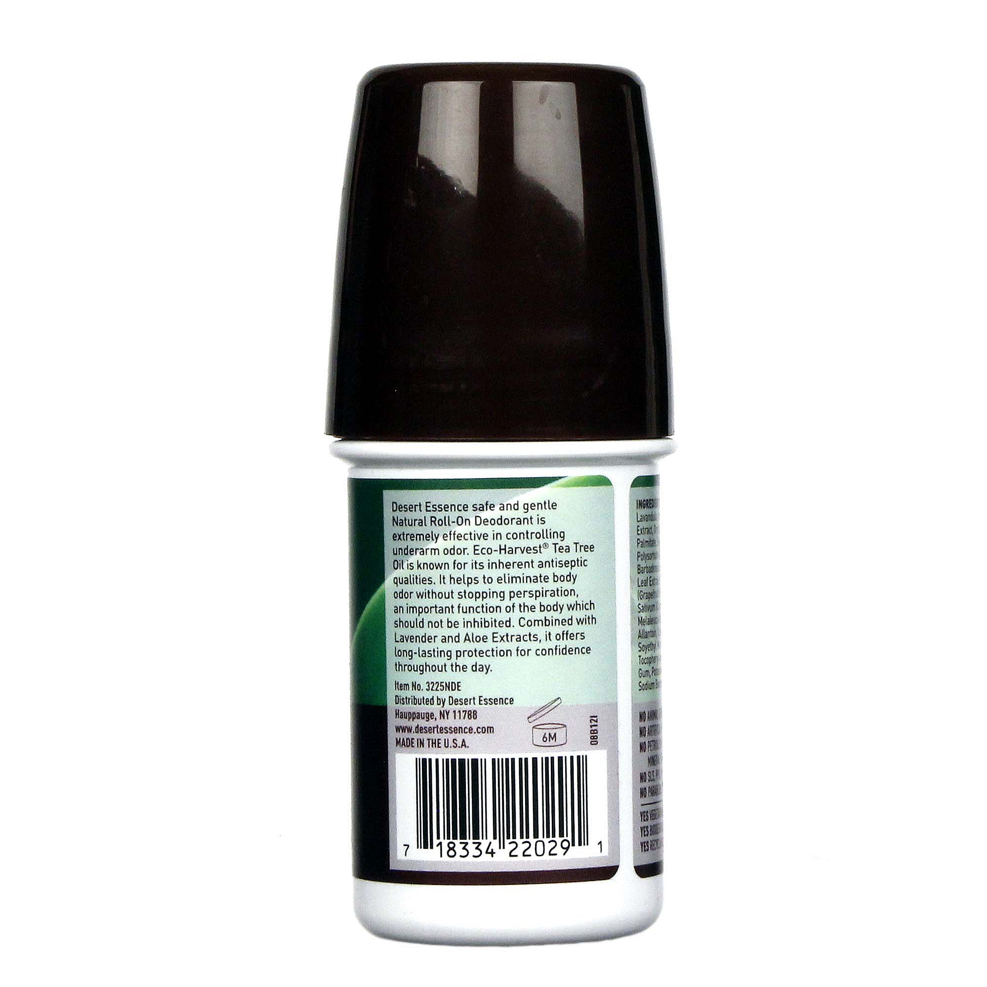 Desert Essence Tea Tree Oil desodorante roll-on 2 oz - Imagem 2