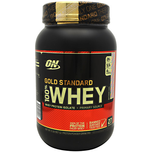 Optimum Nutrition Gold Standard 100% Whey, Bolo de aniversário - 2 lbs