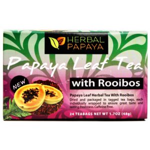 Ervaal Papaya Orgânico Papaya Folha Chá, Rooibos - 24 Chá bags
