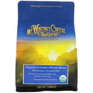 Mt. Whitney Coffee Roasters, Monte Sierra Orgânico da Colômbia, Café Moído de Torra Média, 34 g