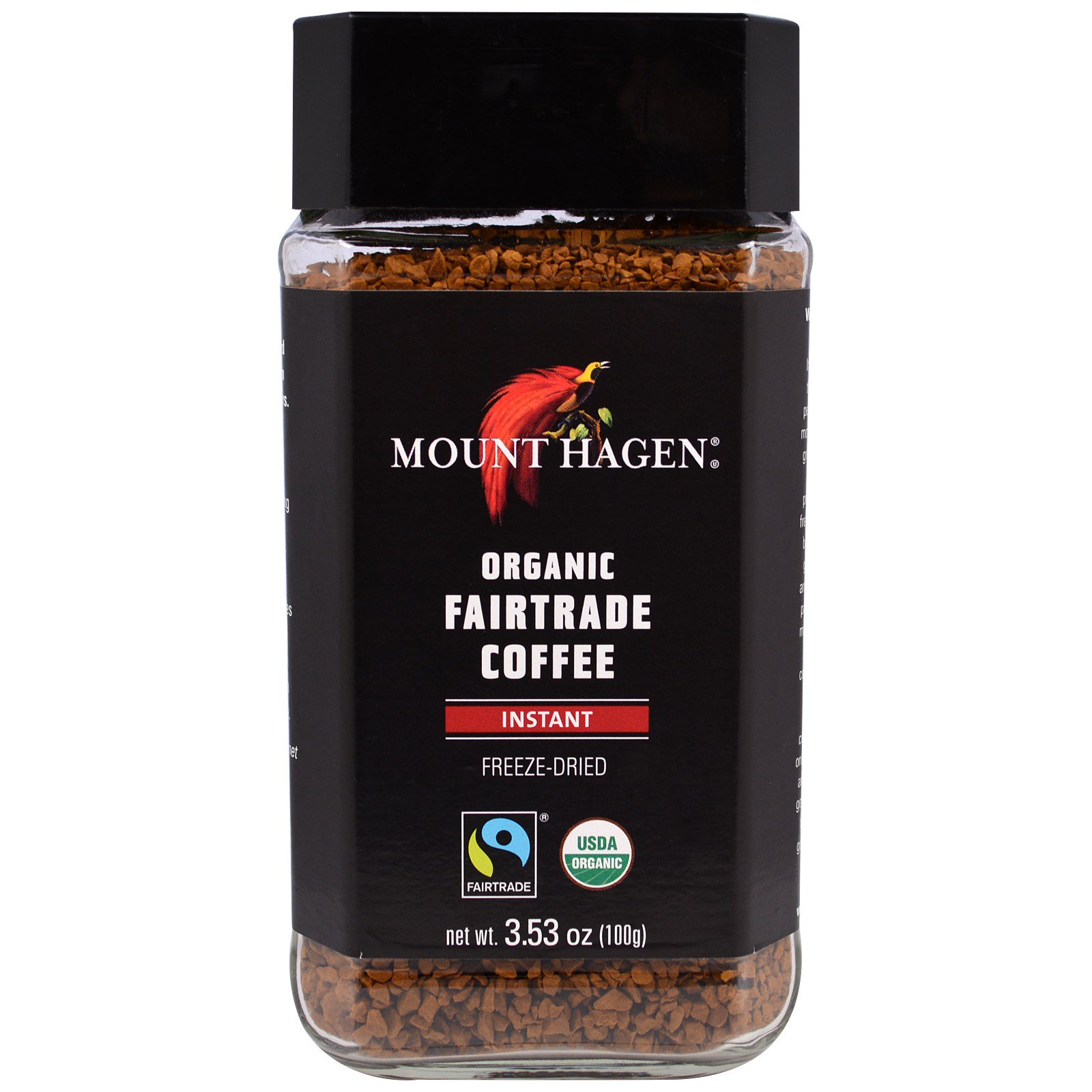 Mount Hagen, Café Fairtrade Orgânico, Instantâneo, Freeze Dried, 3,53 oz (100 g)