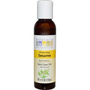 Aura Cacia, Óleo Natual para Cuidados com a Pele, Gergelim Protetor, 4 fl oz (118 ml)