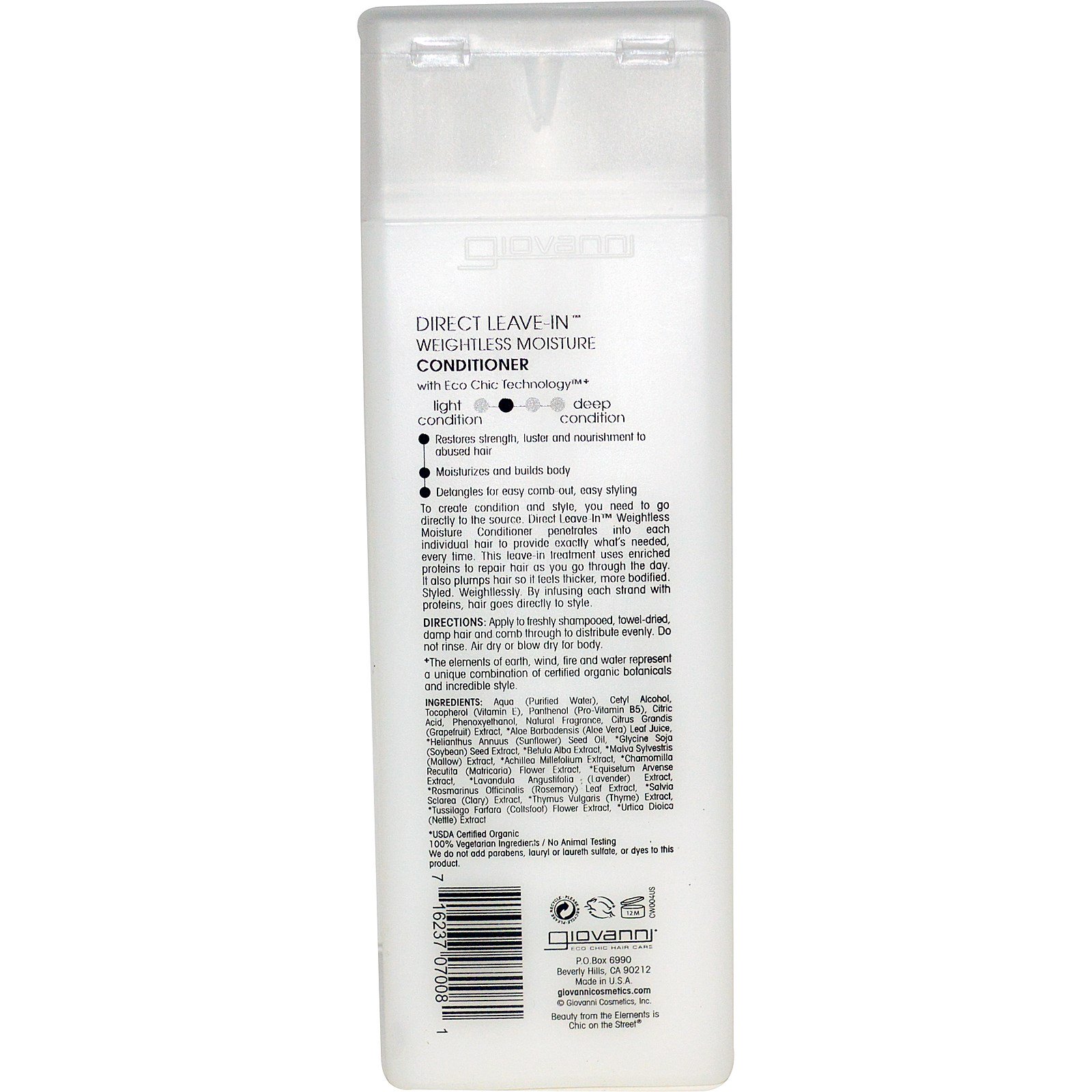 Giovanni, Direct Leave-In Condicionador Hidratante Leve, frasco de 8,5 oz (250 ml) - Imagem 2