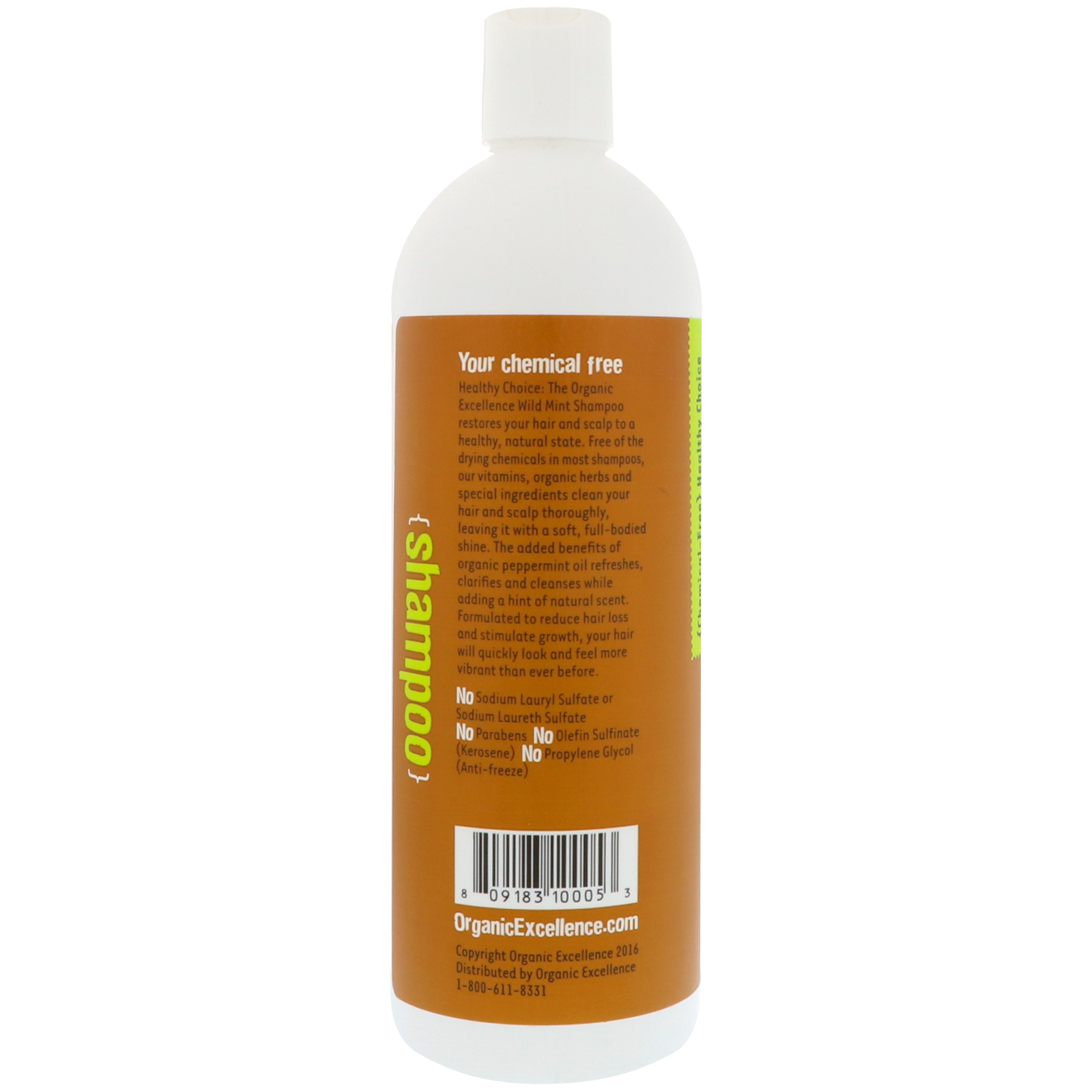 Organic Excellence, Shampoo, Terapia Capilar Revitalizante, Menta Selvagem, 473 ml - Imagem 3