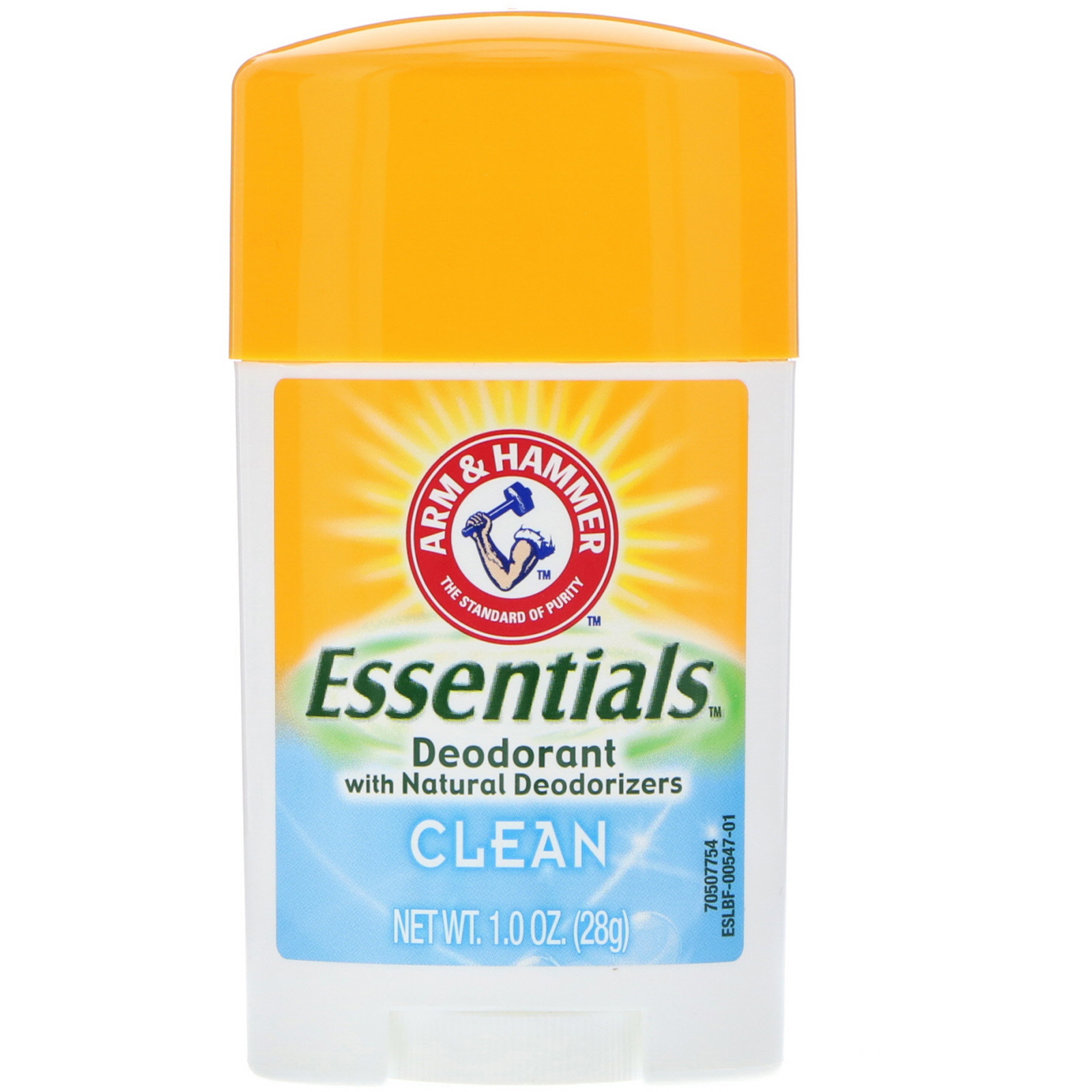 Arm & Hammer, Desodorante Natural Essentials, Limpo, 1,0 onça (28 g)