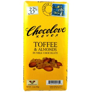 Chocolove, Toffee e Amêndoas em Chocolate ao Leite, 90 g