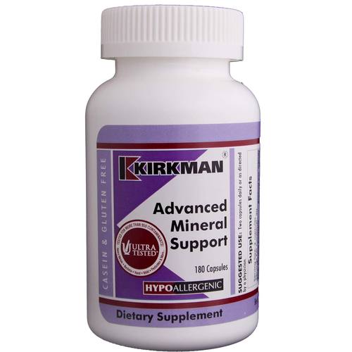 Kirkman Labs Advanced Mineral Support, Hipoalergênico - 180 Cápsulas Vegetarianas