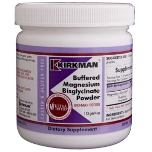 Kirkman Labs Buffered Magnésio Bisglycinate Powder - 4 oz