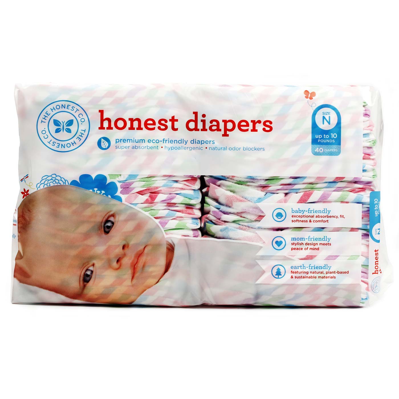 The Honest Company Original Diapers, Recém nascido - Chevron - 40 pack (size 0)