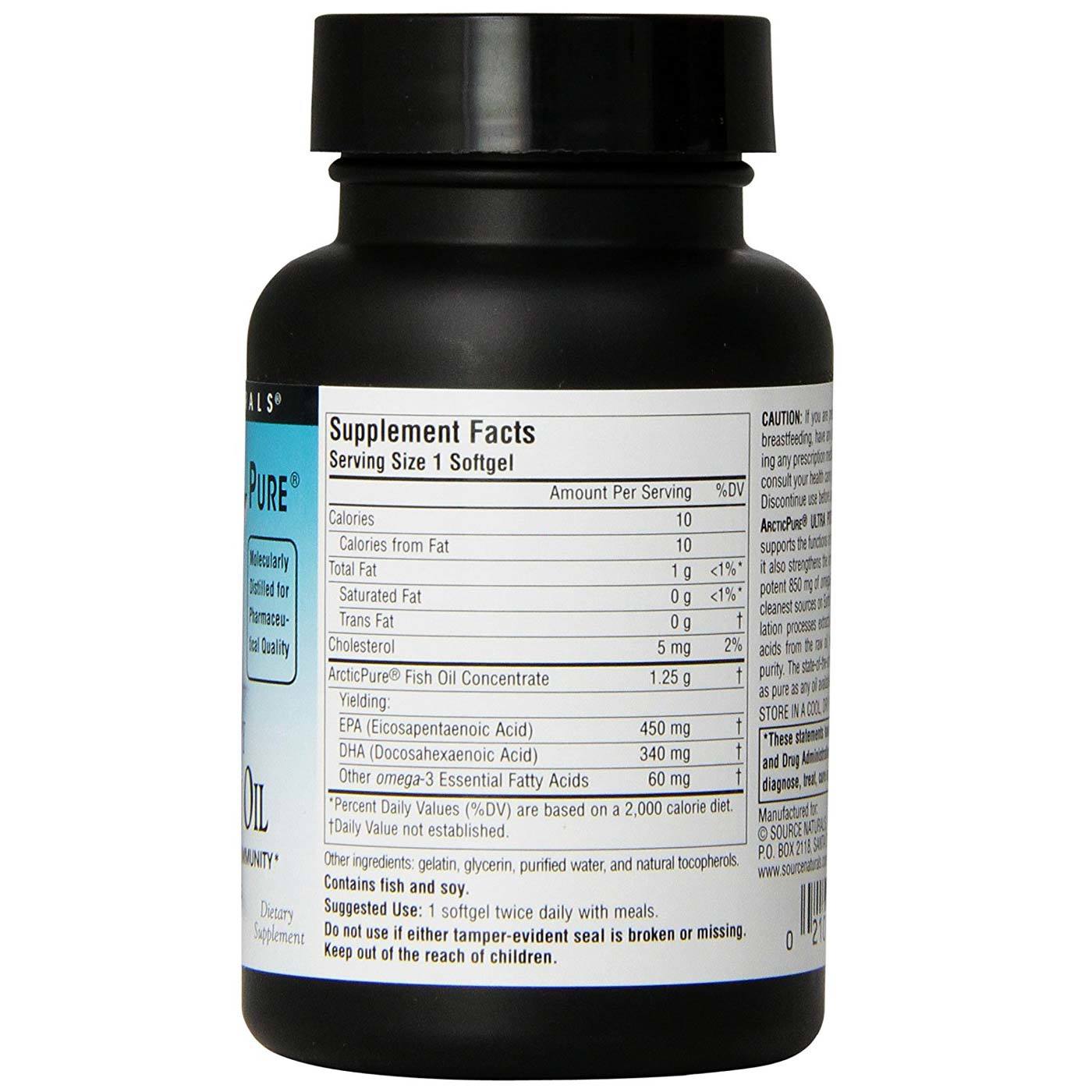 Source Naturals ArcticPure Ultra Potency Omega-3 Óleo de Peixe - 850 mg - 30 Cápsulas em Gel - Imagem 2