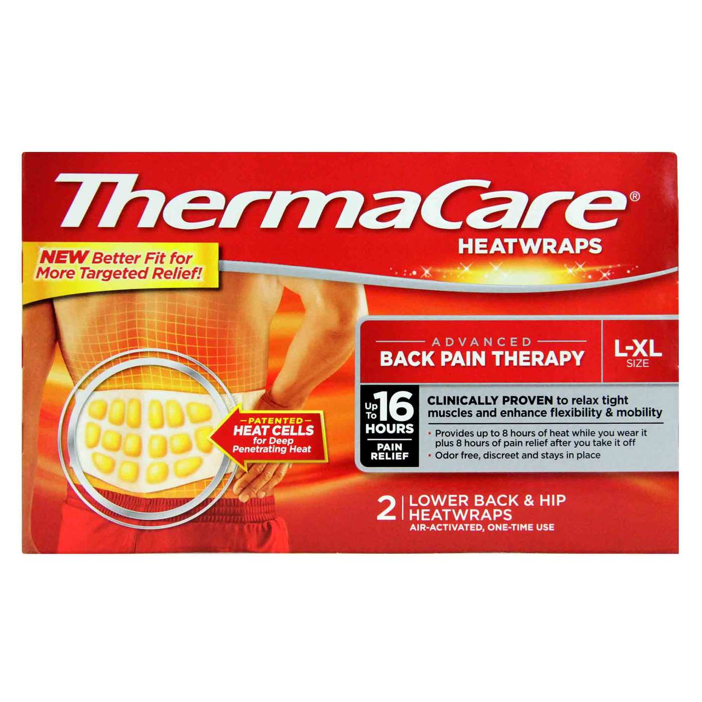 Thermacare Lower Back and Hip Heat Wraps, L / XL - 2 Wraps - Imagem 2