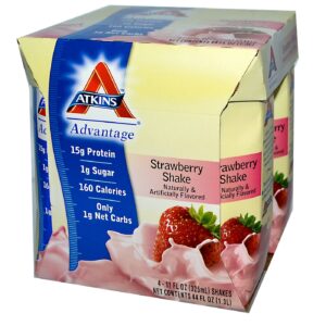 Atkins Vantagem shake de morango Supremo 4 Shakes (11 onças cada)