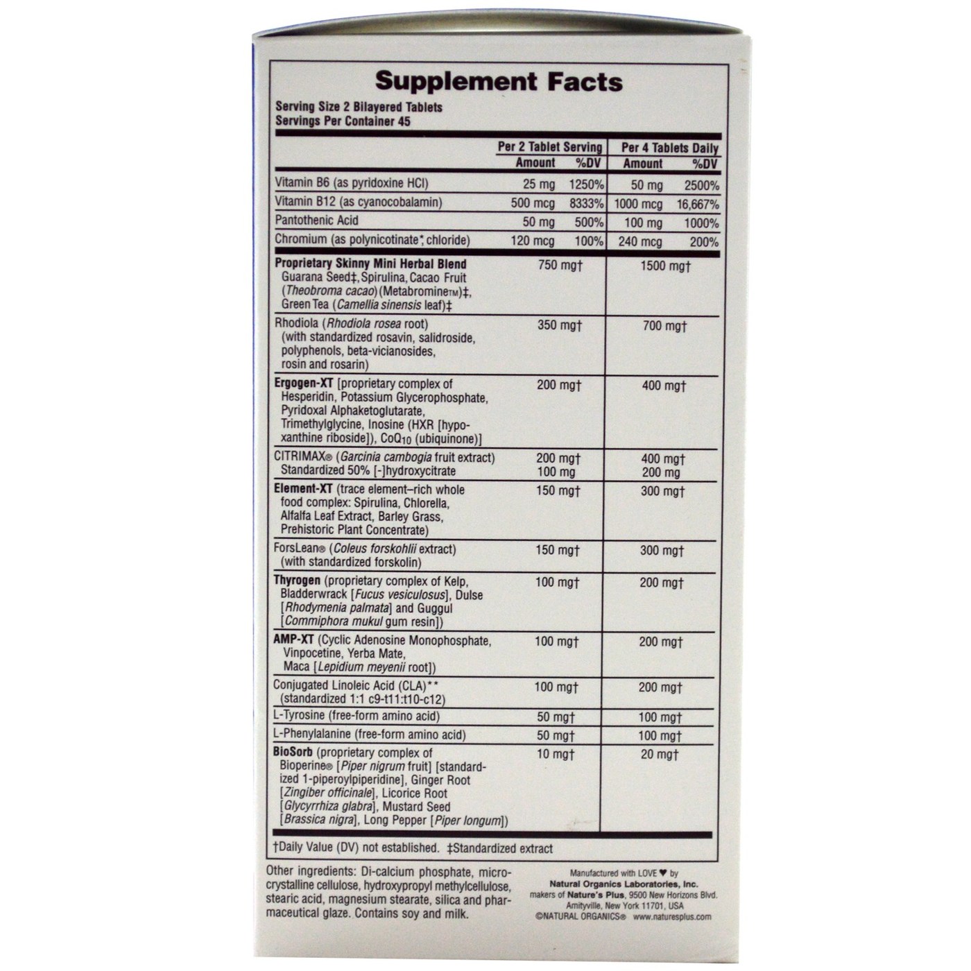 Nature's Plus Ultra Skinny Mini 90 Tabletes - Imagem 2