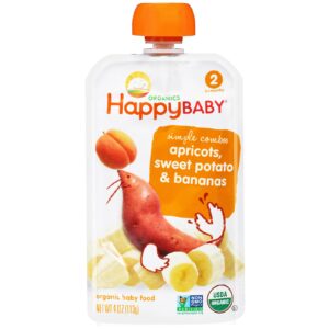 Nurture Inc. (Happy Baby), Organic Baby Food, Stage 2, 6+ Months, Apricot & Sweet Potato, 3.5 oz (99 g)