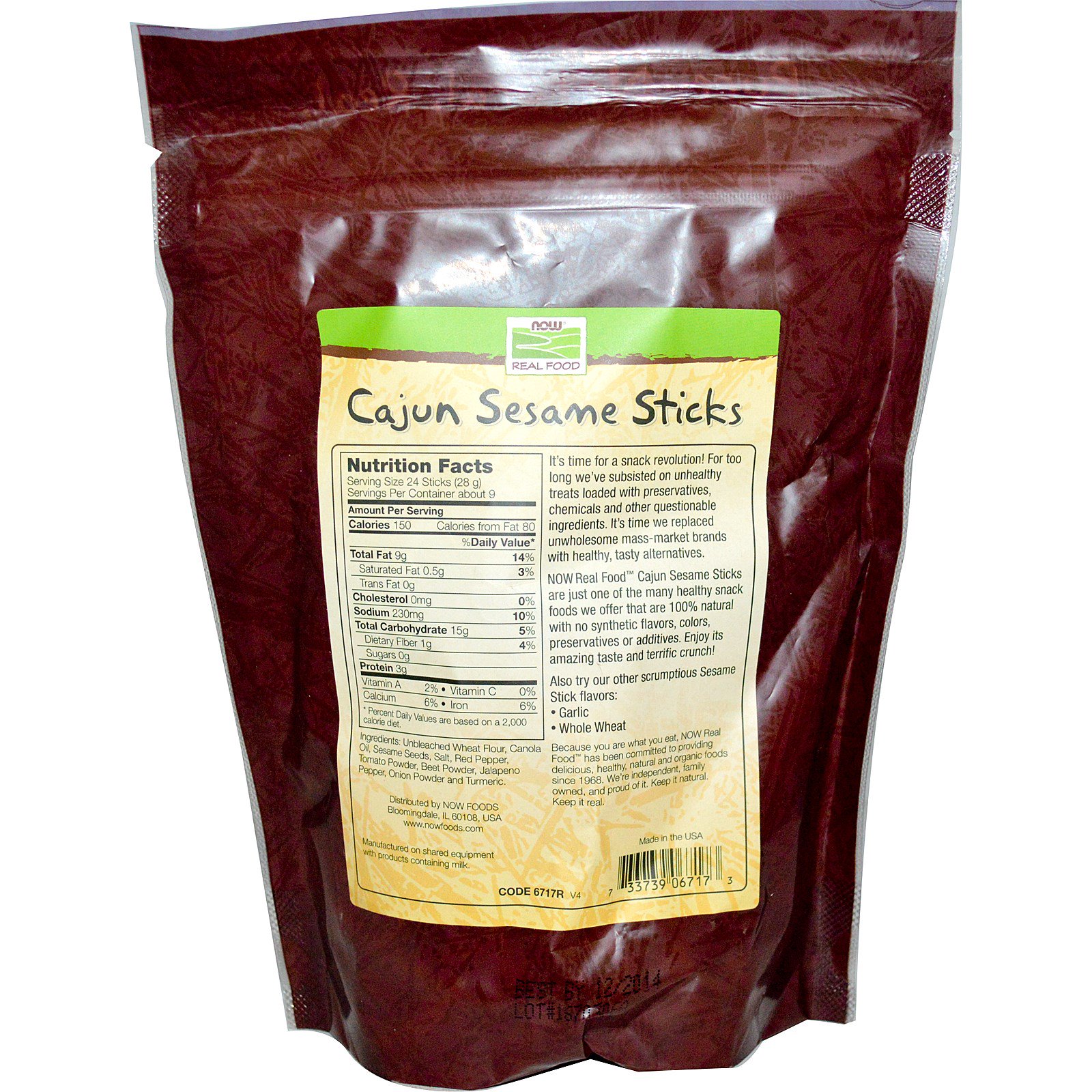 Now Foods, Real Food, Palitos de Gergelim Cajun, 255 g (9 oz) - Imagem 2