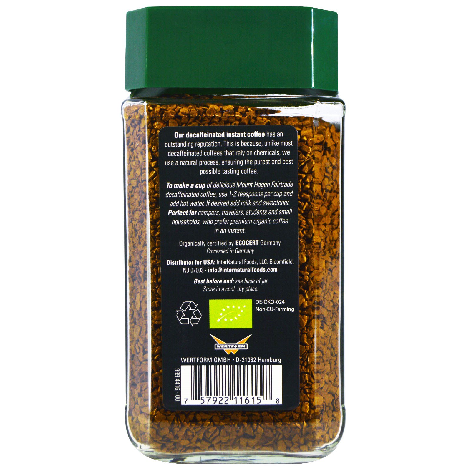 Mount Hagen, Café Orgânico Fairtrade, Instantâneo, Descafeinado, 3,53 oz (100 g) - Imagem 2