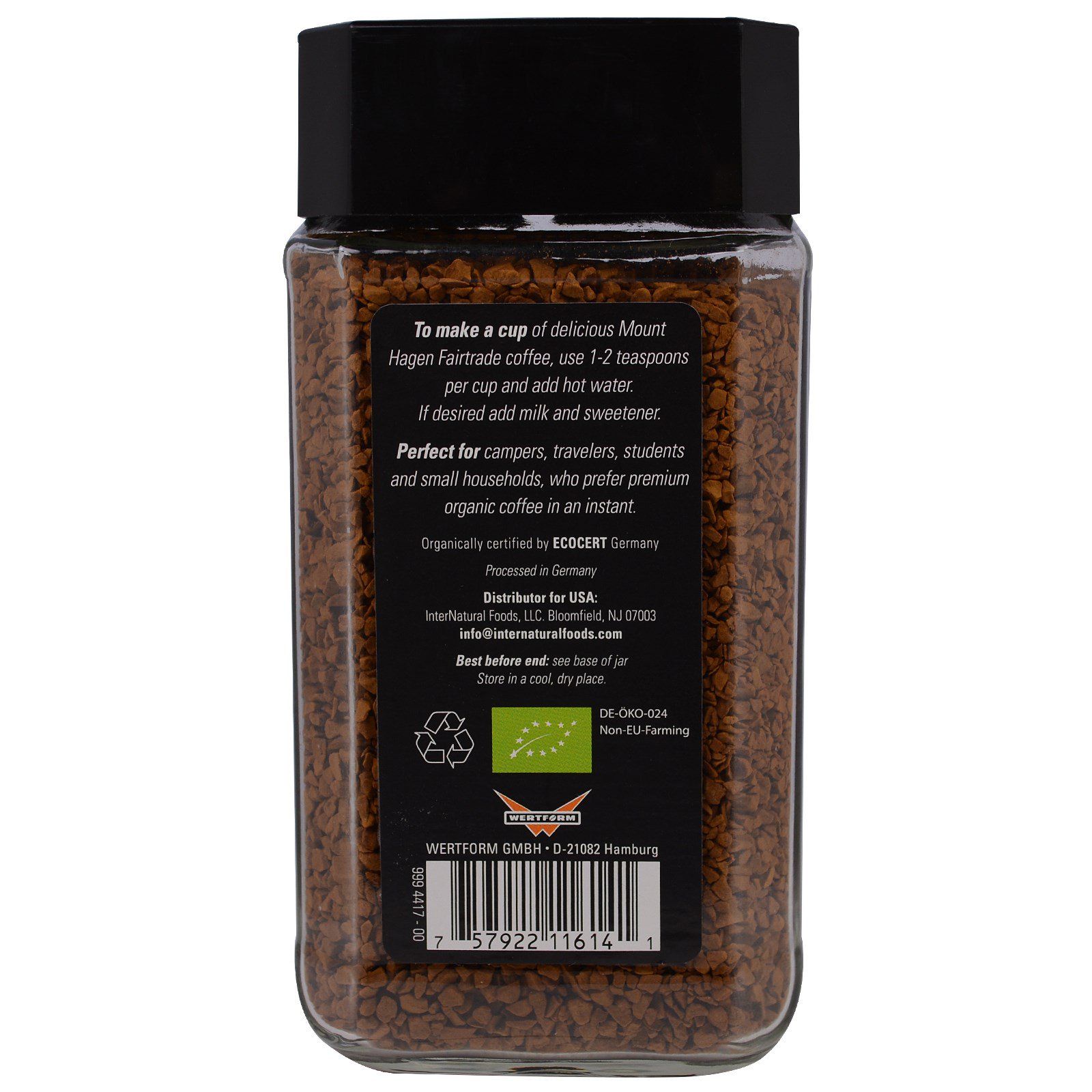 Mount Hagen, Café Fairtrade Orgânico, Instantâneo, Freeze Dried, 3,53 oz (100 g) - Imagem 2