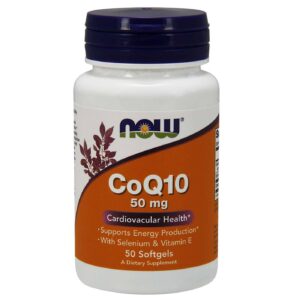 CoQ10 50 mg Vit. E e Selênio Now Foods 50 Cápsulas em Gel