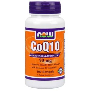 CoQ10 50 mg Vit. E e Selênio Now Foods 100 Cápsulas em Gel