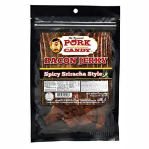Runnin Wild Foods Pork Candy Bacon Jerky Spicy Sriracha Style - 2 oz.