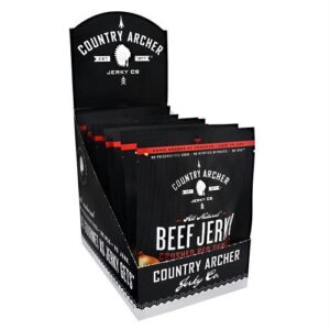 Country Archer Beef Jerky Crushed Red Pepper - Gluten Free - 12 - 1.5 oz (42 g) Bags