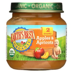 Earth's Best Organic Apples And Apricots Baby Food - Stage 2 - Case Of 12 - 4 Oz.