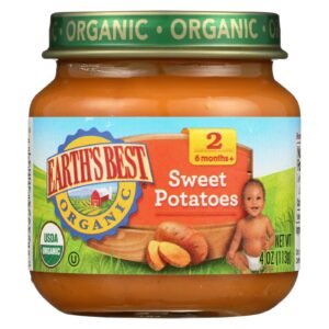 Earth's Best Organic Sweet Potatoes Baby Food - Stage 2 - Case Of 12 - 4 Oz.