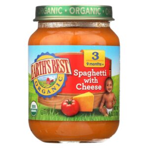 Earth's Best Organic Spaghetti With Cheese Baby Food - Stage 3 - Case Of 12 - 6 Oz.