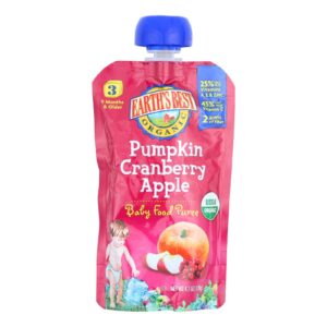 Earth's Best Organic Pumpkin Cranberry Apple Baby Food Puree - Stage 3 - Case Of 12 - 4.2 Oz.