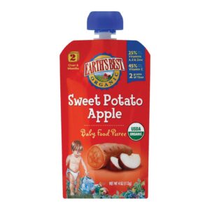Earth's Best Organic Sweet Potato Apple Baby Food Puree - Stage 2 - Case Of 12 - 4 Oz.