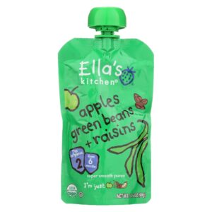 Ella's Kitchen Baby Food - Apples Green Beans Raisins - Case Of 12 - 3.5 Oz.