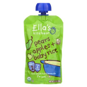 Ella's Kitchen Baby Rice - Pears Apples - Case Of 12 - 3.5 Oz.