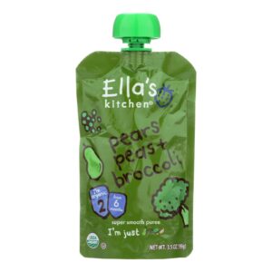 Ella's Kitchen Baby Food - Broccoli, Pears Peas - Case Of 12 - 3.5 Oz.